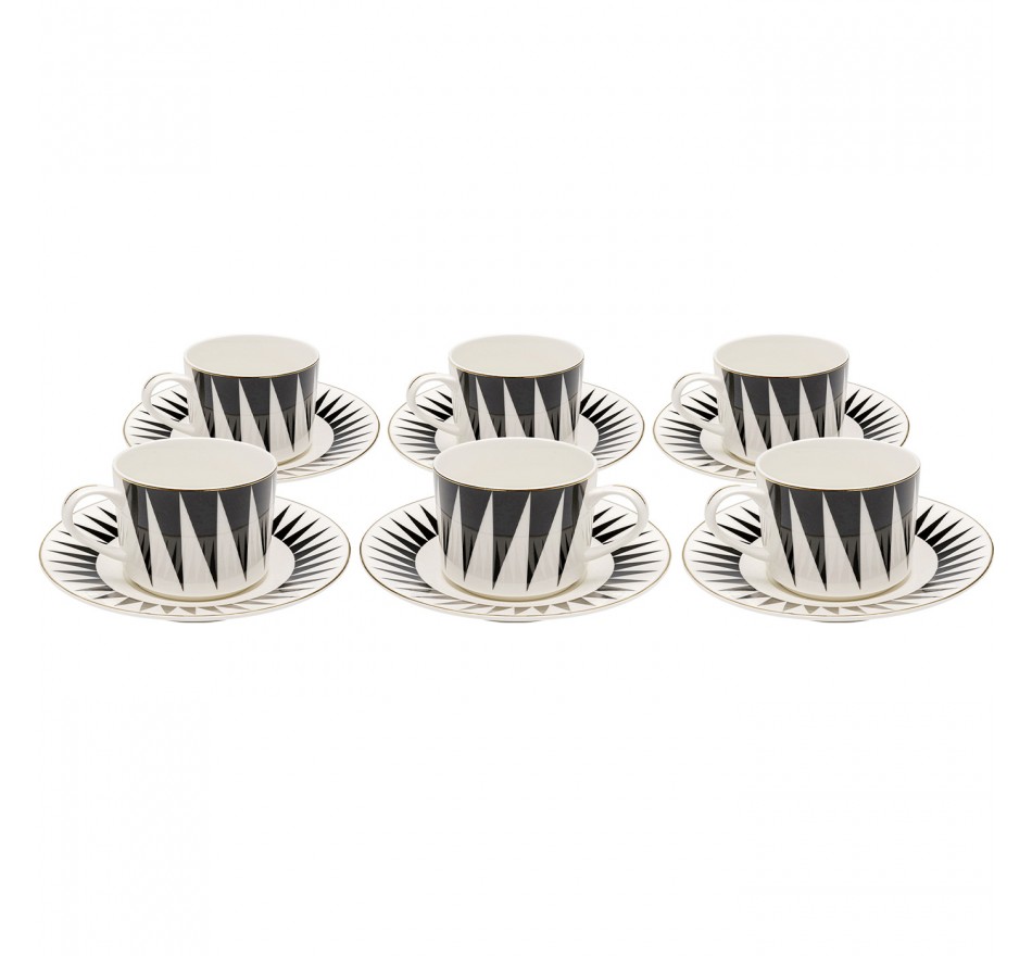 Coffee Cup Harlequin black and white (6/set) Kare Design Coffee Cup Harlequin black and white (6/set) Kare Design