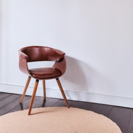 Chaise avec accoudoirs vintage marron - Monaco Nougat - Kare Design