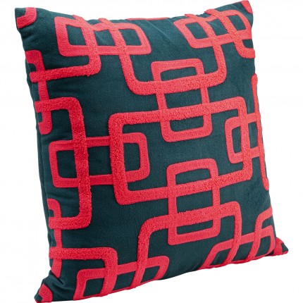 Coussin Chain rouge et noir Kare Design