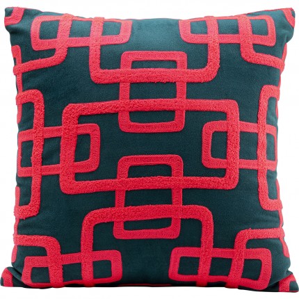 Coussin Chain rouge et noir Kare Design Coussin Chain rouge et noir Kare Design
