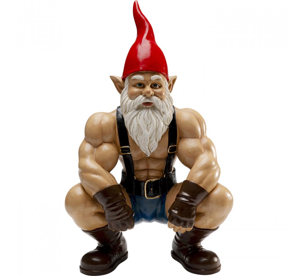 Déco nain musclé accroupi 48cm Kare Design Déco nain musclé accroupi 48cm Kare Design