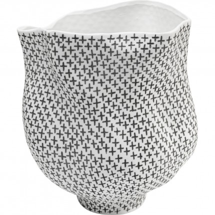 Vase anémone 35cm noir et blanc Kare Design