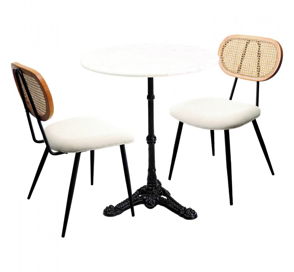 Ensemble table et 2 chaises blanches Bistrot Rosali Kare Design Ensemble table et 2 chaises blanches Bistrot Rosali Kare Design