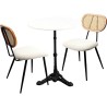 Ensemble table/chaises Bistro Rosalie crème (3/par