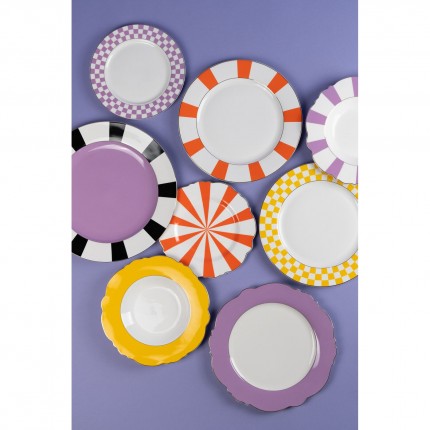 Plate Deep Harlequin Ø23cm purple (6/set) Kare Design