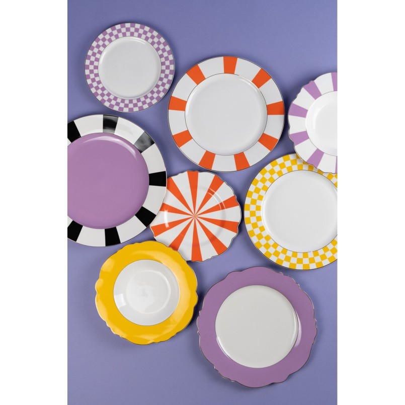 Plate Deep Harlequin Ø23cm purple (6/set) Kare Design