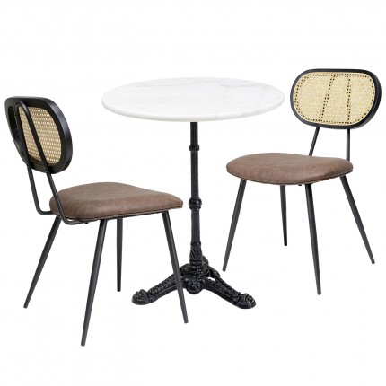 Set table and 2 chairs brown Bistrot Rosali Kare Design