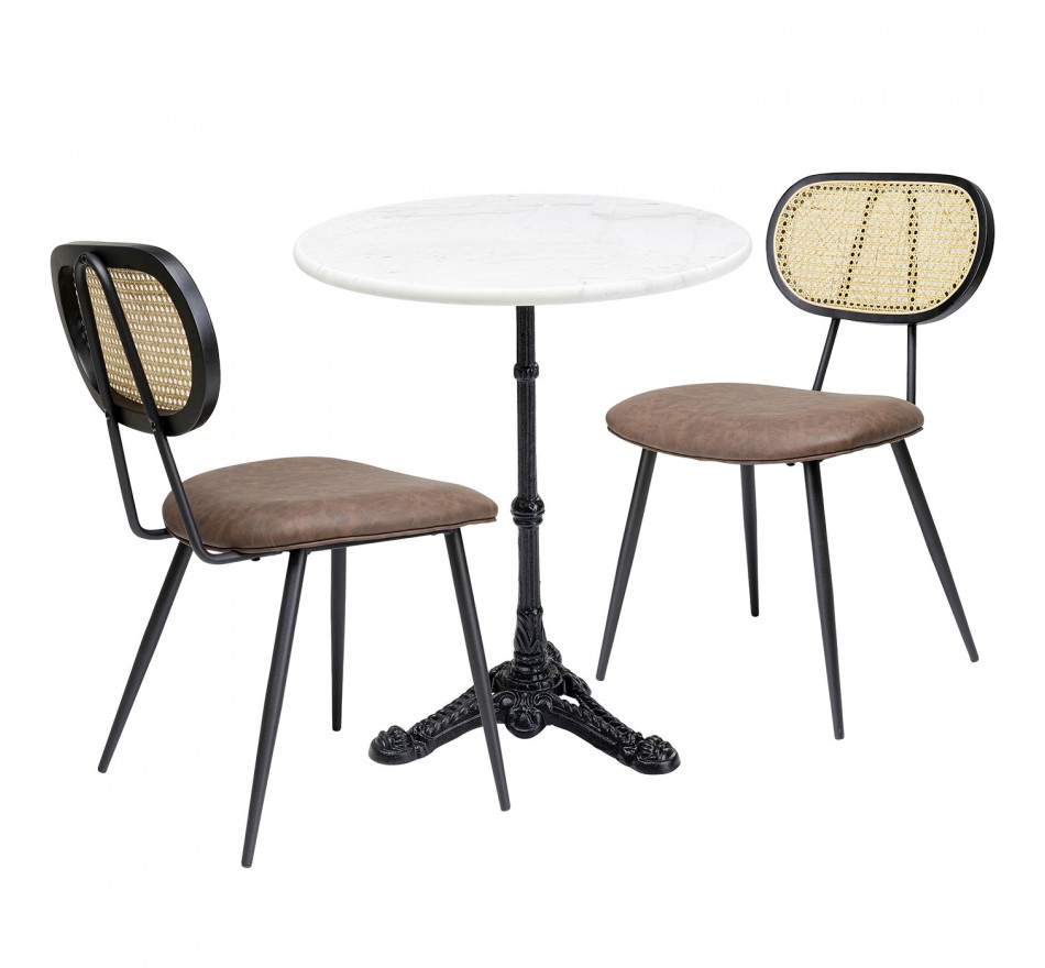 Set table and 2 chairs brown Bistrot Rosali Kare Design Set table and 2 chairs brown Bistrot Rosali Kare Design