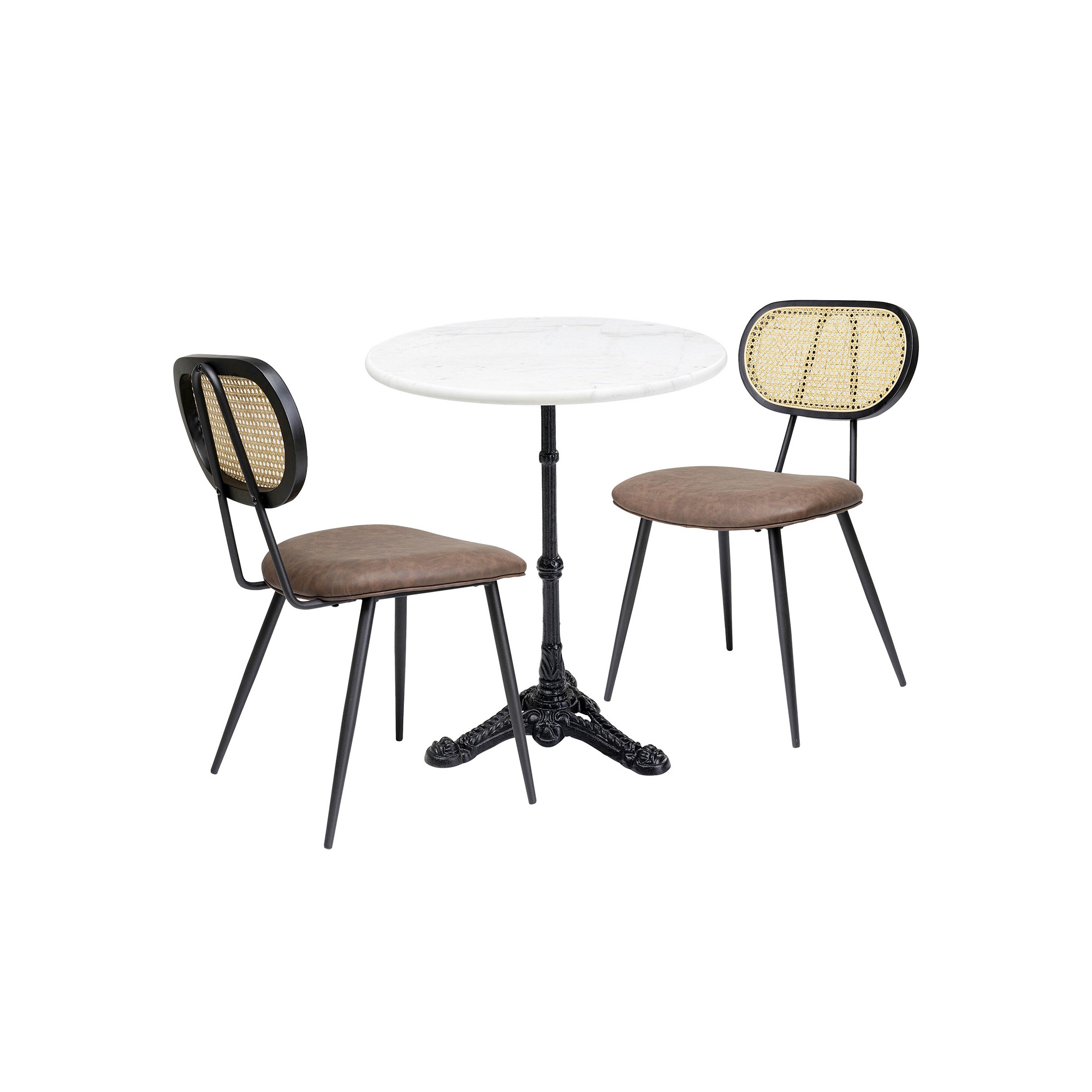 Set table and 2 chairs brown Bistrot Rosali Kare Design