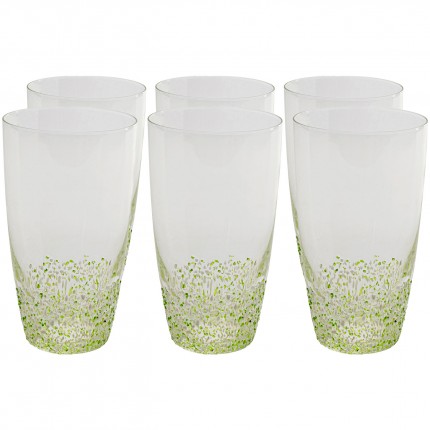 Verres à eau Confetti verts set de 6 Kare Design