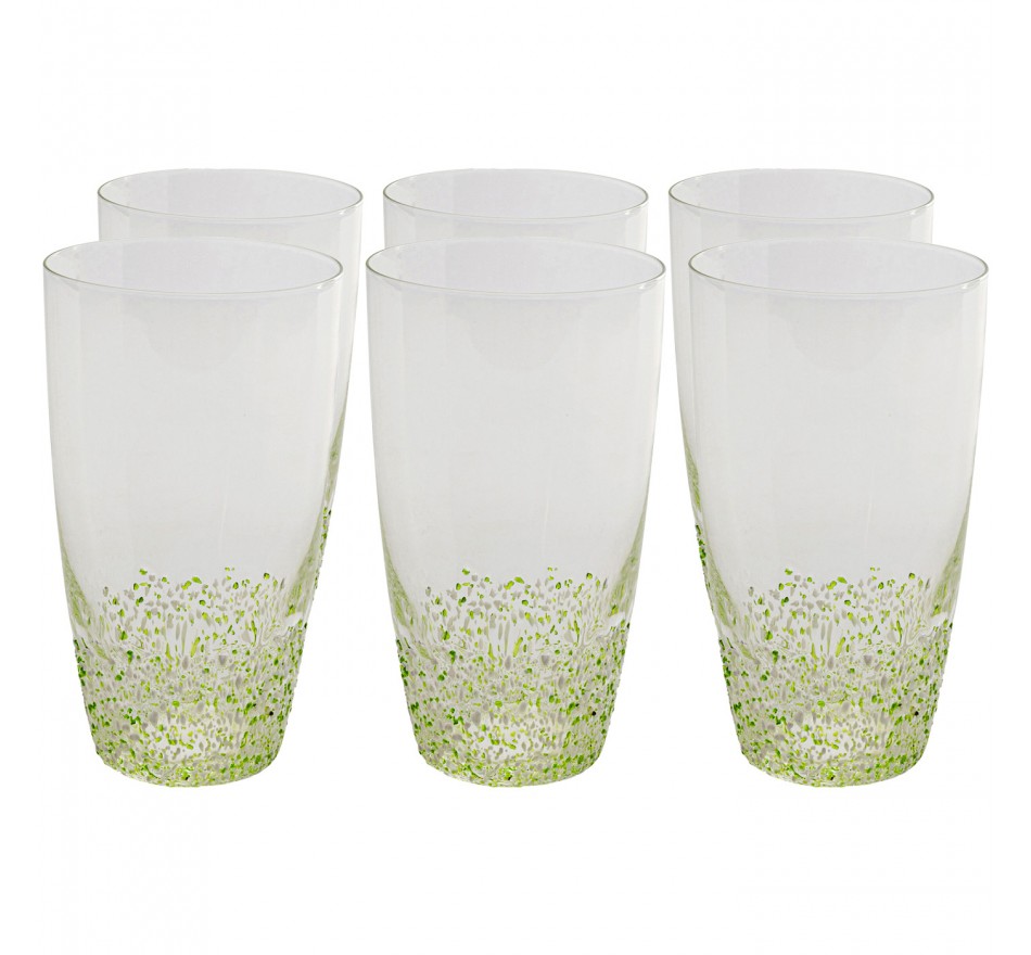 Verres à eau Confetti verts set de 6 Kare Design Verres à eau Confetti verts set de 6 Kare Design
