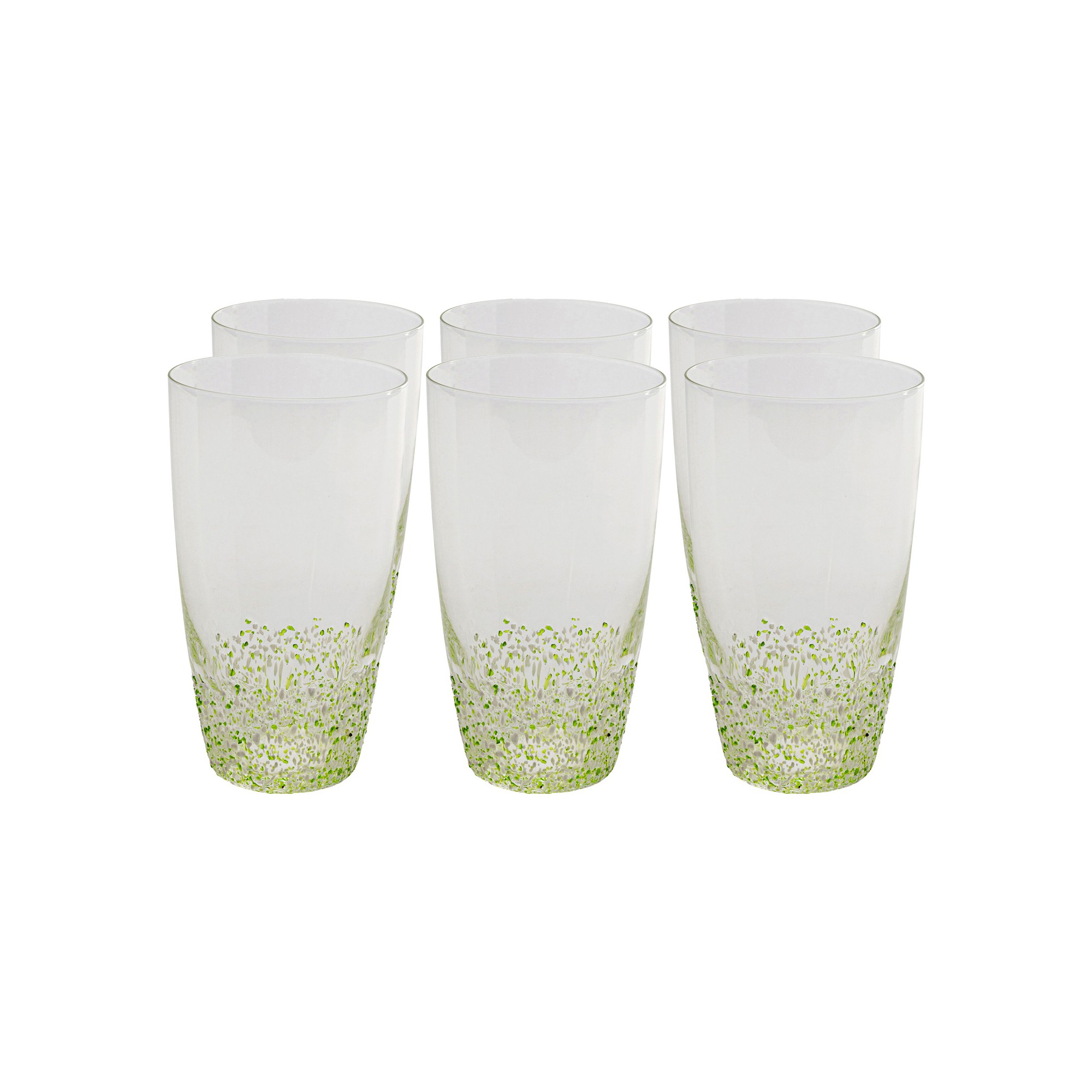 Verres à eau Confetti verts set de 6 Kare Design