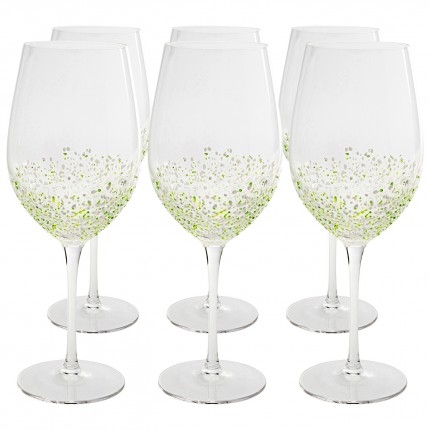 Wine Glass Confetti green (6/set) Kare Design