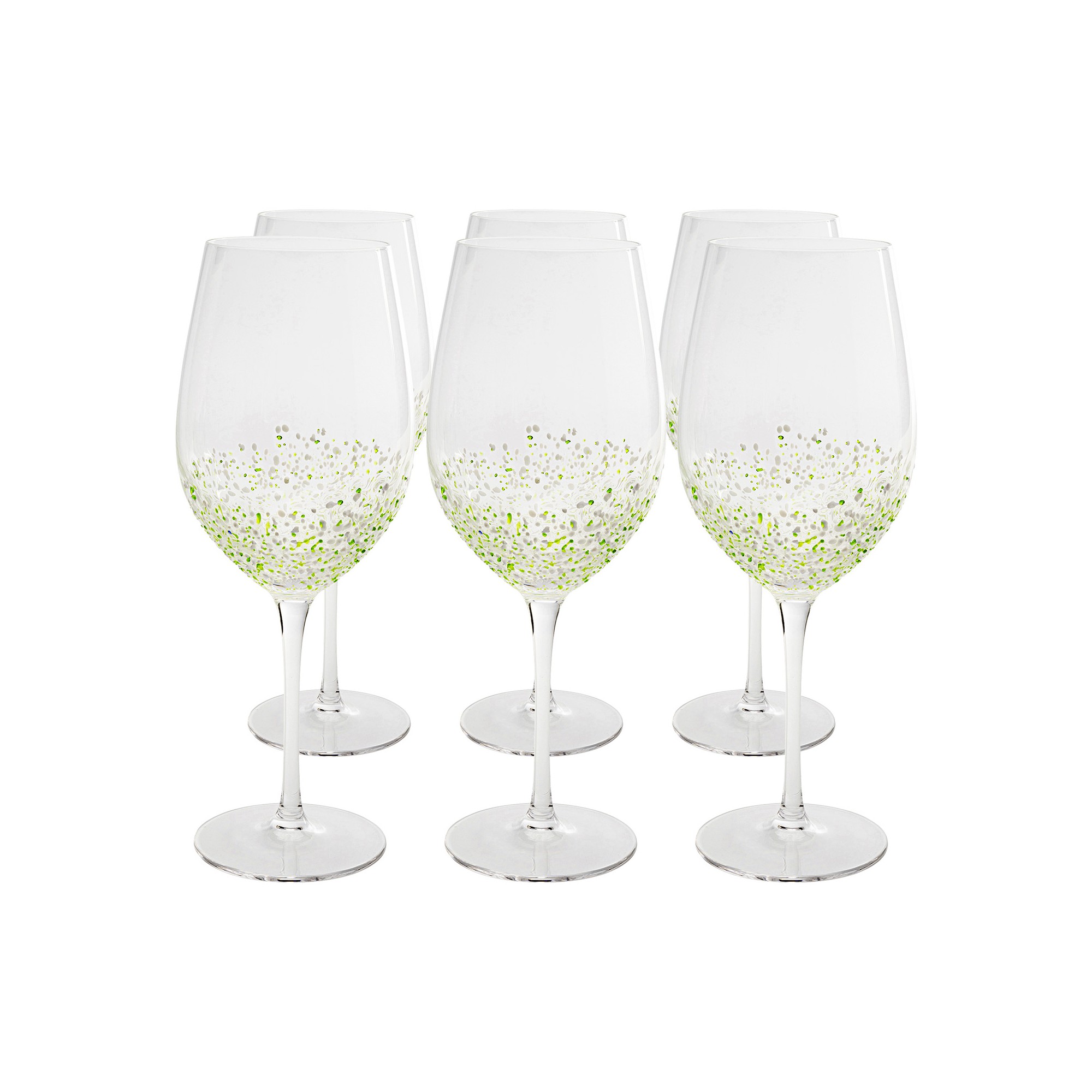Wine Glass Confetti green (6/set) Kare Design