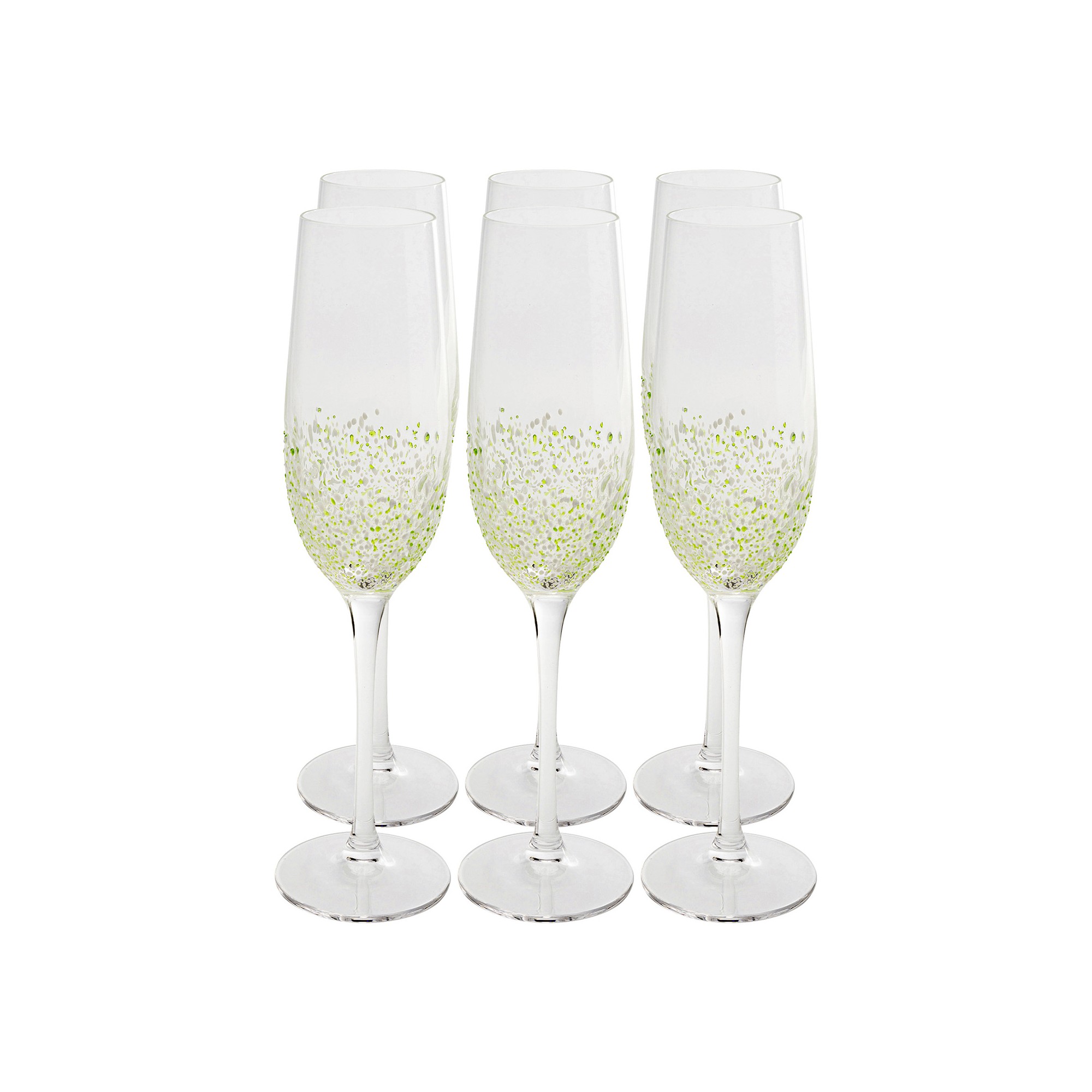 Flûtes à champagne Confetti verts set de 6 Kare Design