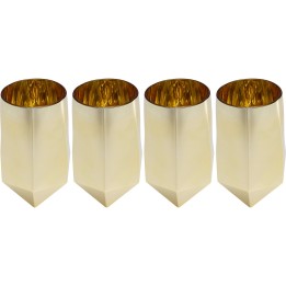 Water Glass Diamond gold (4/Set) Kare Design