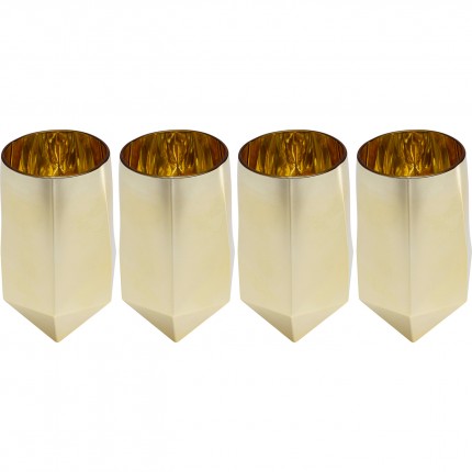 Verres à eau Diamond dorés set de 4 Kare Design