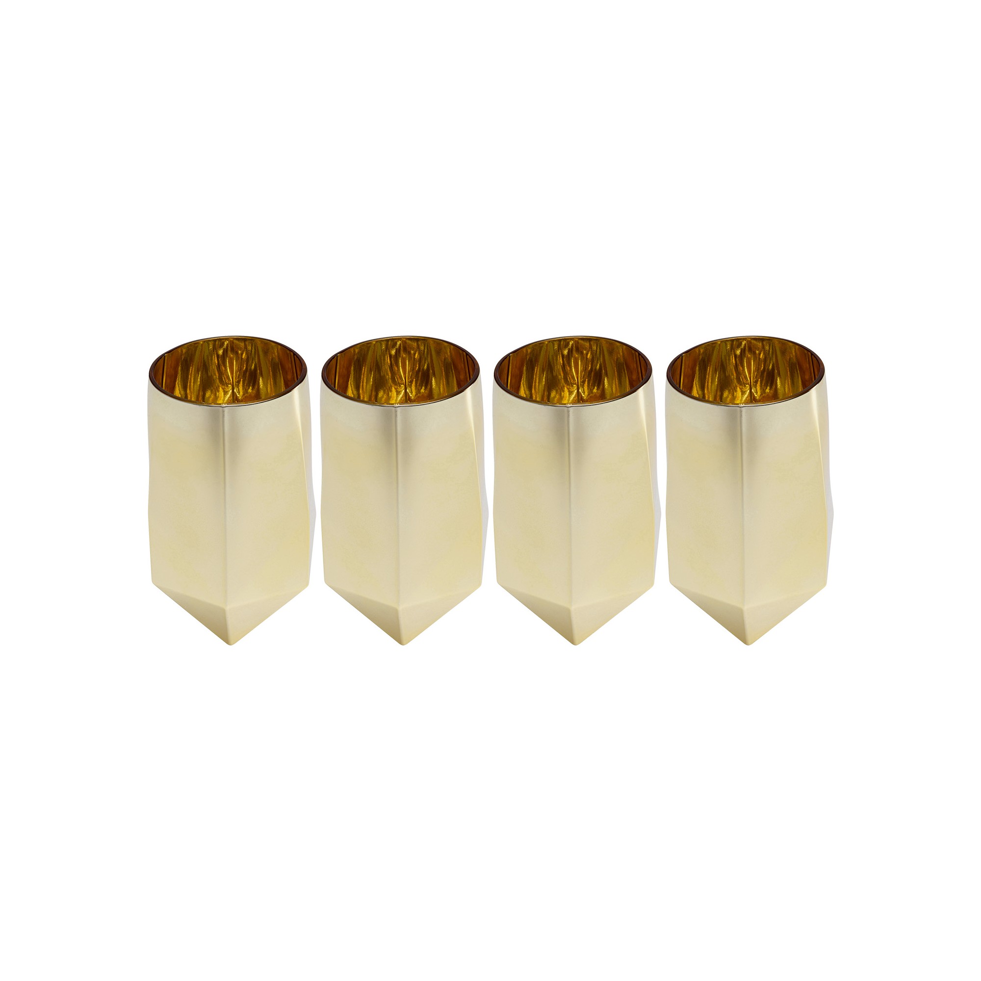 Verres à eau Diamond dorés set de 4 Kare Design