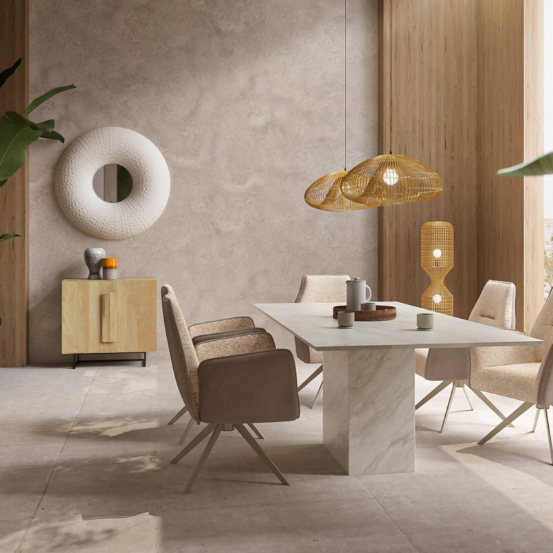 Chaise avec accoudoirs pivotante beige - Liverpool - Kare Design