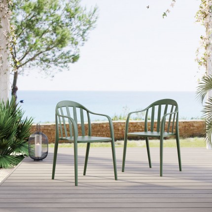 Outdoor Chair with armrests Flores green Kare Design
