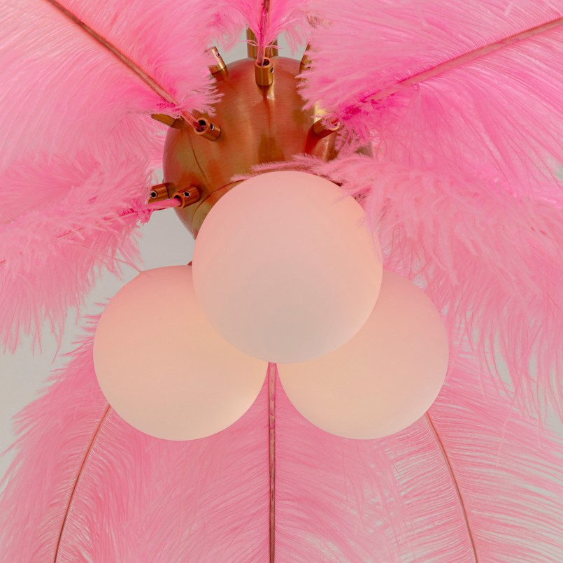 Pendant Lamp feathers pink Kare Design
