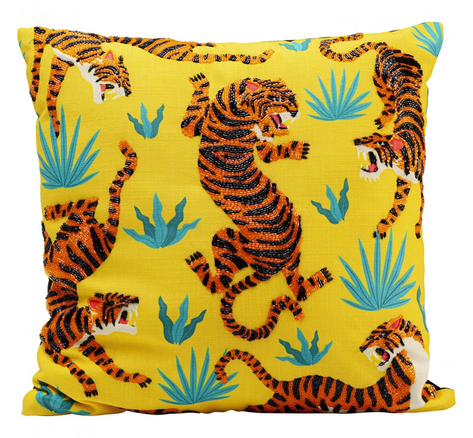 Coussin jaune tigres Kare Design Coussin jaune tigres Kare Design
