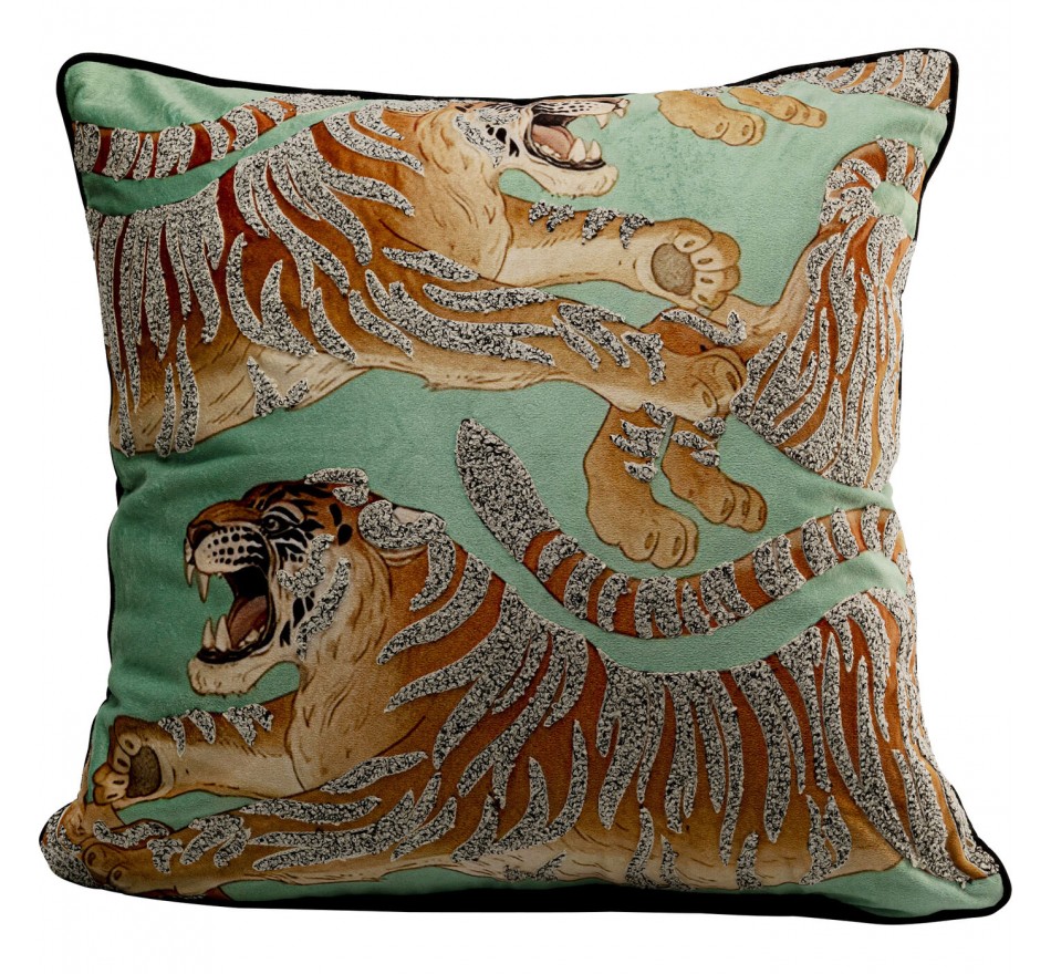 Coussin vert tigres Kare Design Coussin vert tigres Kare Design