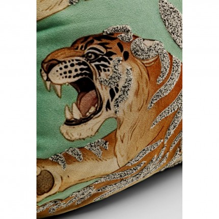 Coussin tigres vert Kare Design