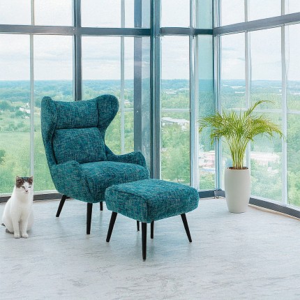 Repose-pieds Arne bleu Kare Design