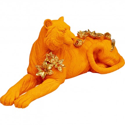 Déco tigre orange fleurs XL 61cm Kare Design