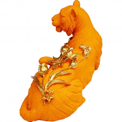Déco tigre orange fleurs XL 61cm Kare Design