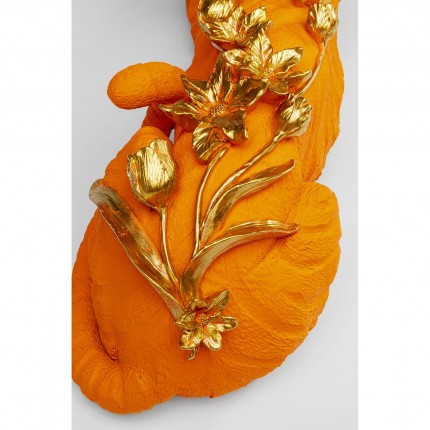 Déco tigre orange fleurs XL 61cm Kare Design