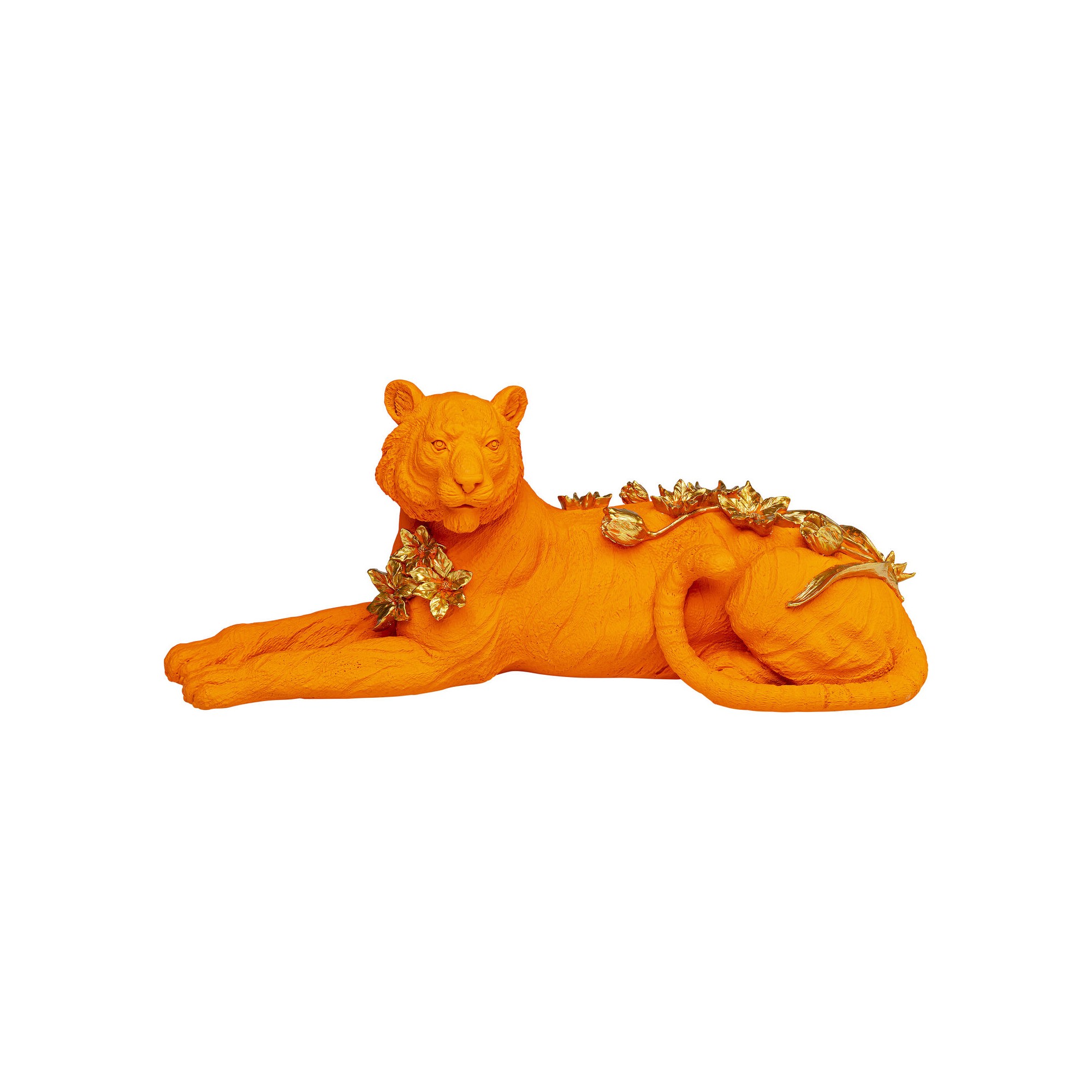 Figurine décorative Flower Leopard orange 26cm