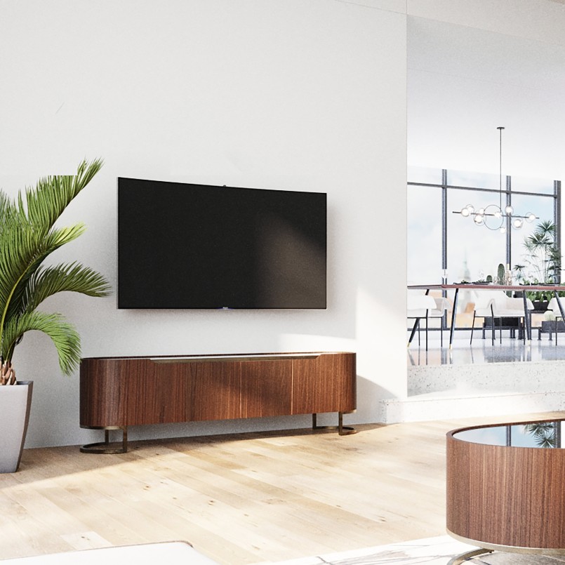 Wood and glass effect TV stand - Giorgio - Kare Design