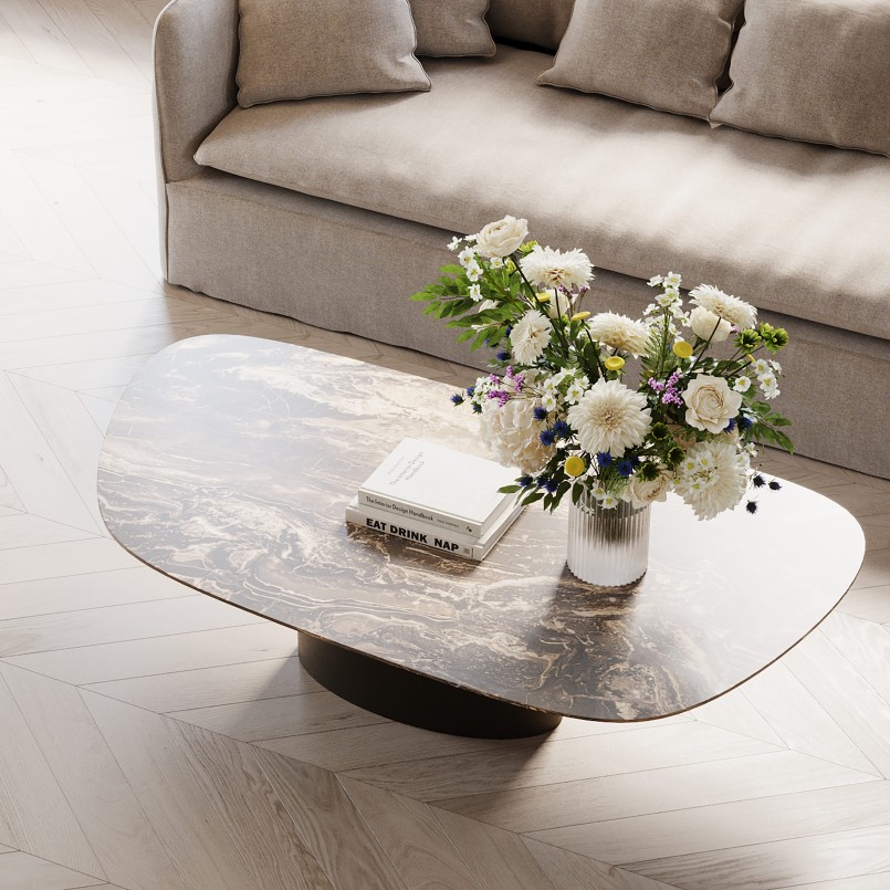 Table basse en grès et acier - Paso - Kare Design
