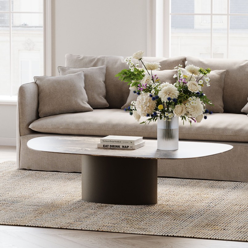 Table basse en grès et acier - Paso - Kare Design