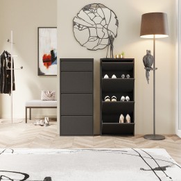 Shoe Container Caruso black 3+1 drawers Kare Design
