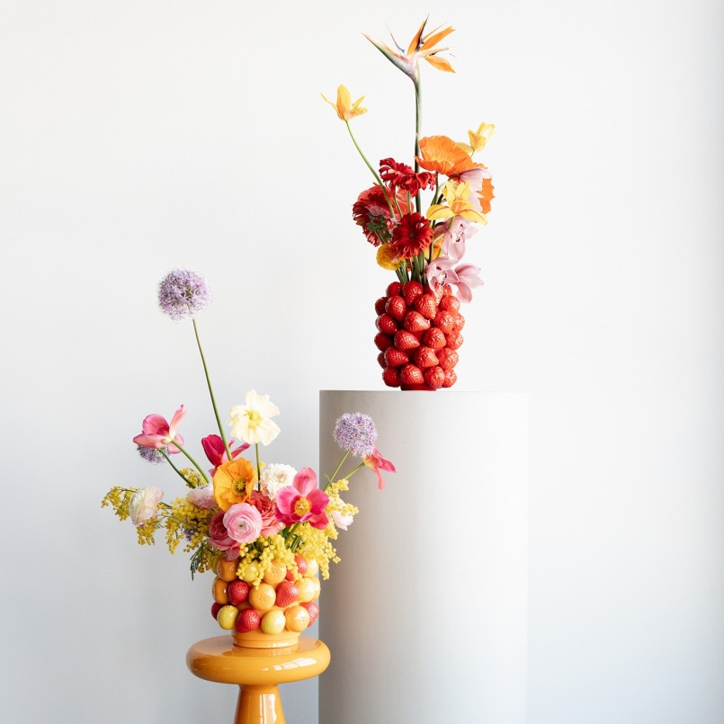 Vase en porcelaine oranges, fraises et citrons - Kare Design
