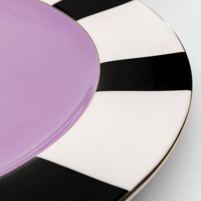 Plat rétro violet en porcelaine - Harlequin - Kare Design