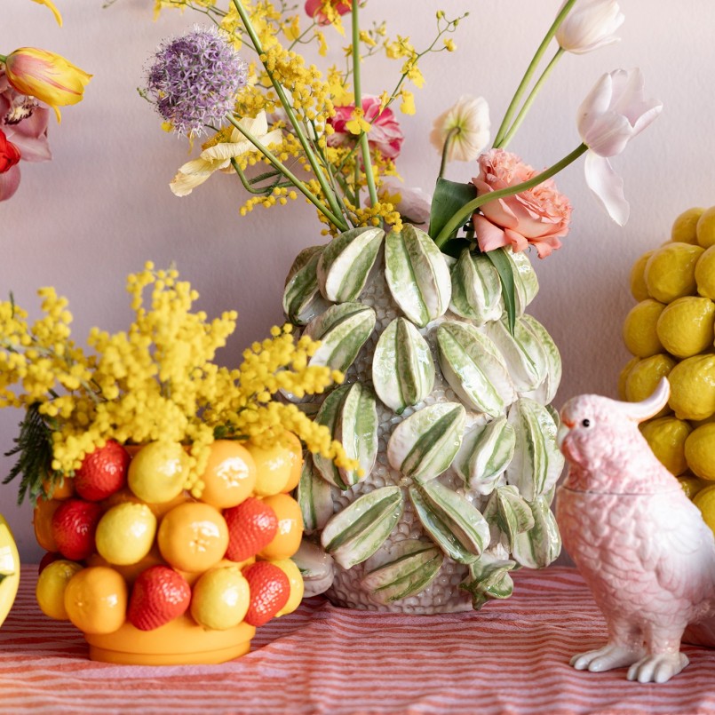 Vase en porcelaine oranges, fraises et citrons - Kare Design