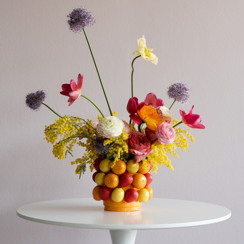 Vase en porcelaine oranges, fraises et citrons - Kare Design