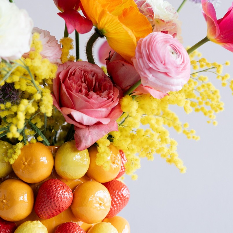 Vase en porcelaine oranges, fraises et citrons - Kare Design