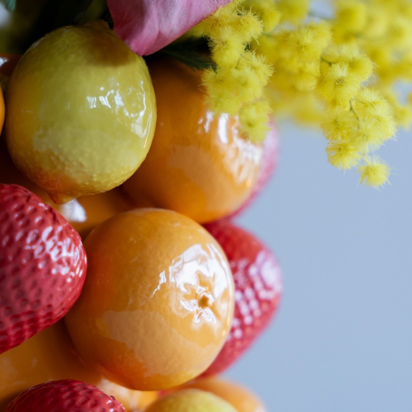 Vase en porcelaine oranges, fraises et citrons - Kare Design