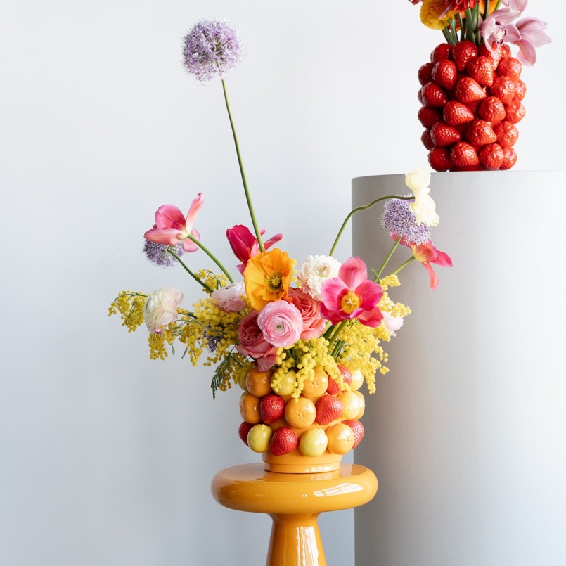 Vase en porcelaine oranges, fraises et citrons - Kare Design