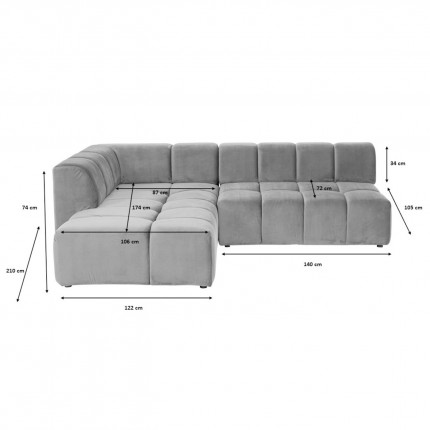 Corner Sofa Belami grey left Kare Design