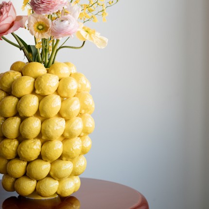 Vase lemons yellow 40cm Kare Design