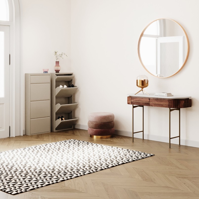 Solid mango and white marble console - Grace - Kare Design