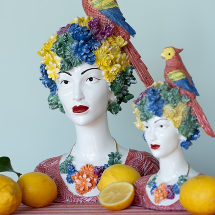 Deco woman flowers parrot 50cm Kare Design