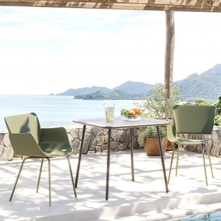 Outdoor Chair with armrests Madeira green Kare Design