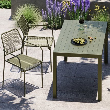 Chaise de jardin avec accoudoirs Madagascar verte Kare Design